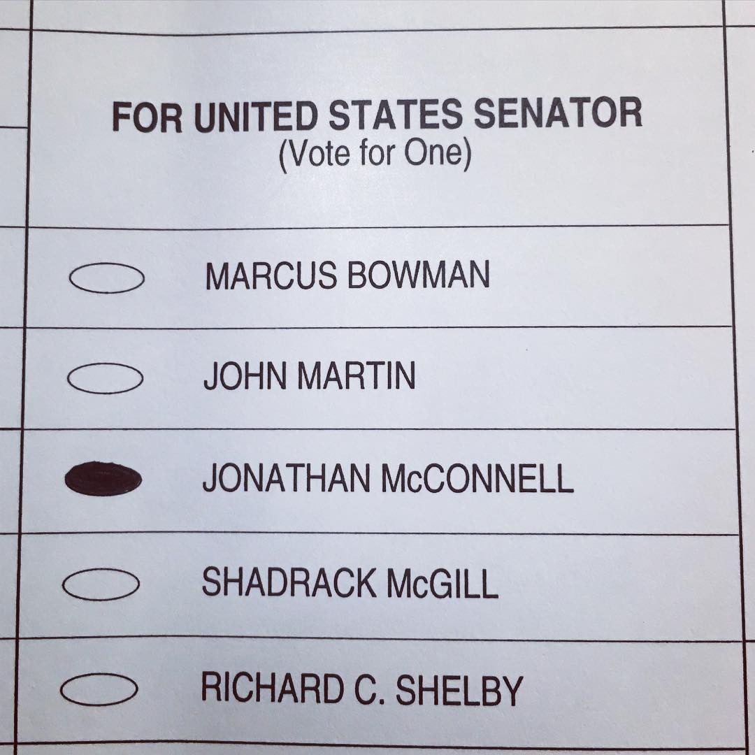 mcconnell2016's tweet photo. It's finally #SuperTuesday. I hope I've earned your vote, Alabama. It's time to #RetireShelby https://t.co/p1NY3gtRfD