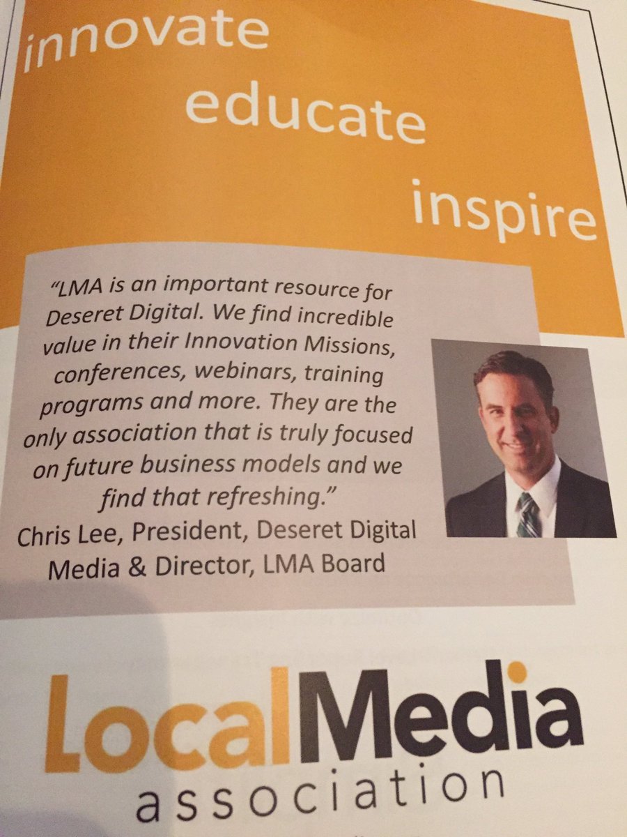 localmediarocks's tweet photo. Thx Deseret Digital president @cleepost 4 the @LocalMediaAssoc shout out We love working w/ the DDM team! #LOAC2016 https://t.co/3YrS5gjZBQ