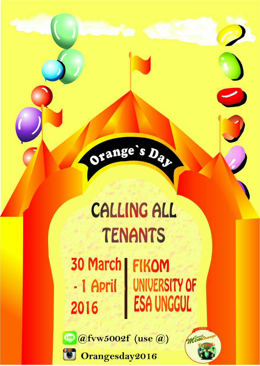 OrangeDay2016's tweet photo. Yuk buat kalian yg berjiwa entrepreneur segera daftar ke bazar kita. 😊 CP: Kadek (08998750036) / LINE: verenvirania https://t.co/w2MAhzwaVt