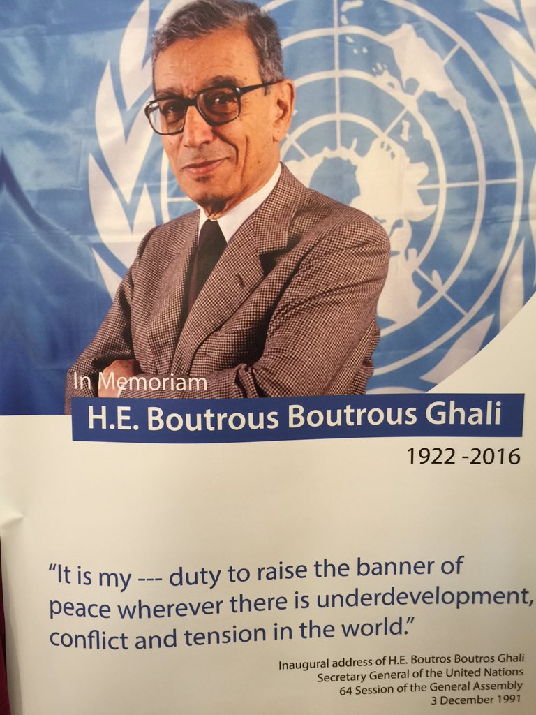 CedricdeConing's tweet photo. Legacy of Boutros Ghali and #Agendaforpeace frequently cited today in Cairo at #PGA Arab consultation  #cccpa_unps https://t.co/Mi6doj2Qha