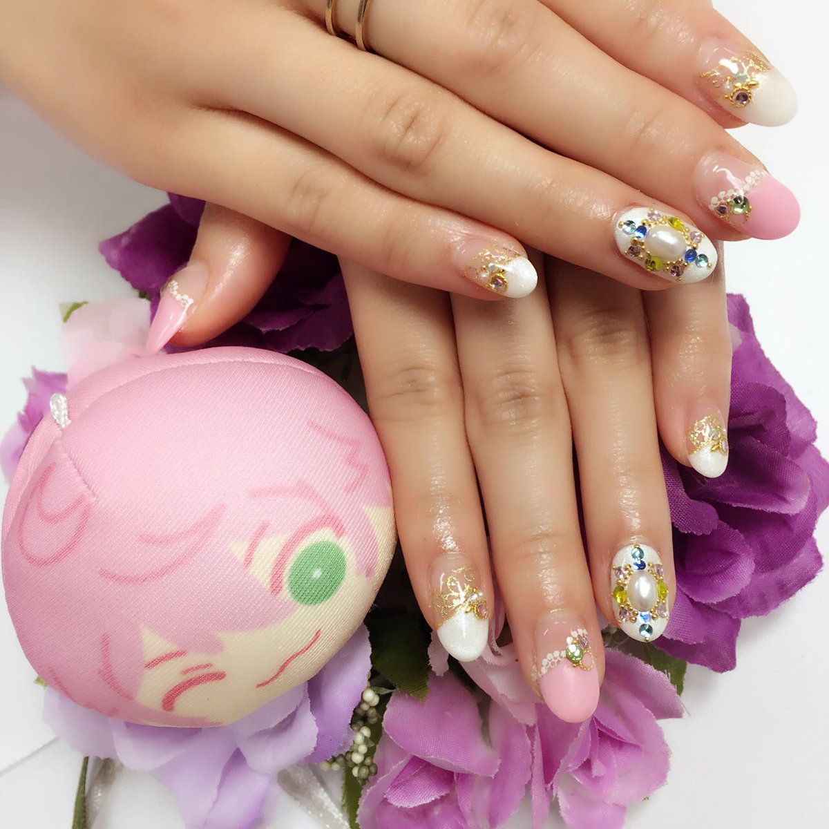 かきぬま 不定期更新 בטוויטר あんスタ 姫宮桃李モチーフ 薬指にはfineカラーでゴージャスにしてます W モチーフネイル あんさんぶるスターズ あんスタ Fine 姫宮桃李 T Co Ulnoco35lf