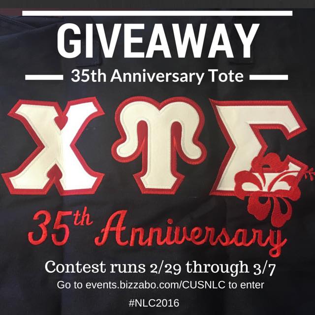 CUS_NatlEvents's tweet image. 5 days left on our #justbecus 35th Anniversary Tote giveaway. Who will be the winner? #chiupsilonsigma #nlc2016