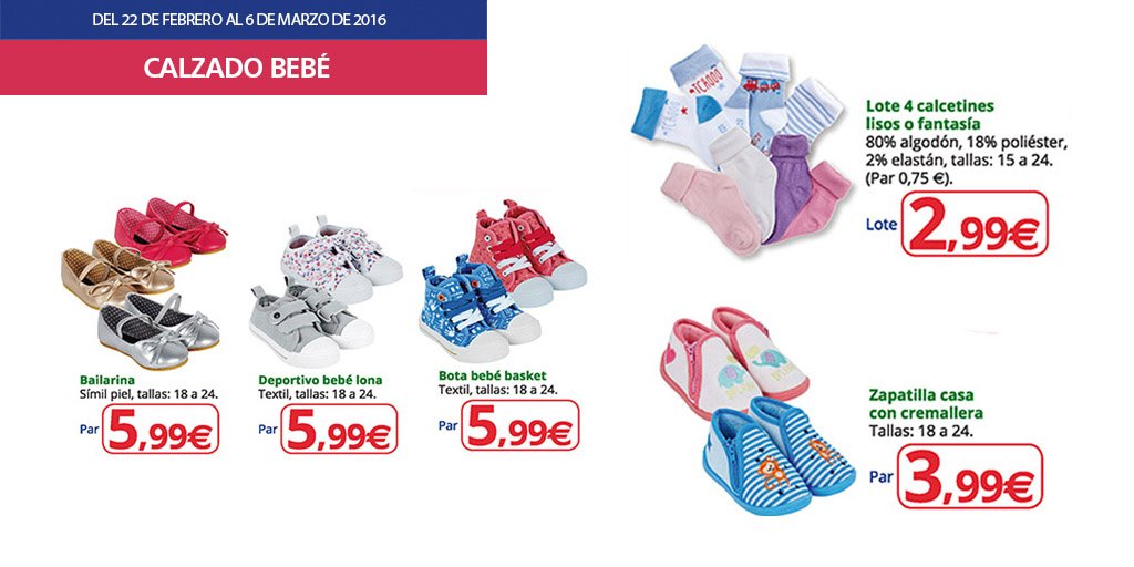 Alcampo Twitter: "¡Nuestras ofertas no paran! Calzado de bebé desde 3,99€ y de calcetines por 2,99€ ¡No te lo pienses https://t.co/J9JYehg1wQ" / Twitter