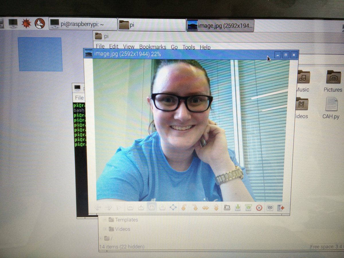 GirlGeekUpNorth's tweet image. Selfie with the #PiCam at #picademy