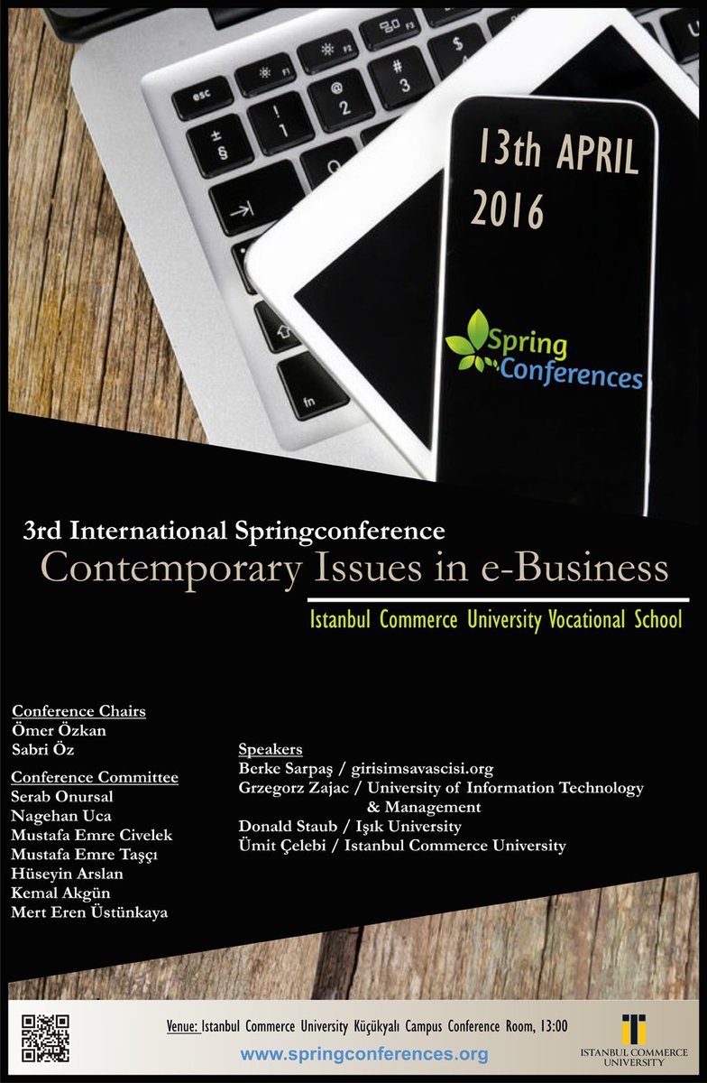 vssc2014's tweet photo. Spring Conference Etkinliği bu yıl 13 Nisan da İstanbul Ticaret Üniversitesi Küçükyalı Kampüsünde https://t.co/BigiPrv7YR