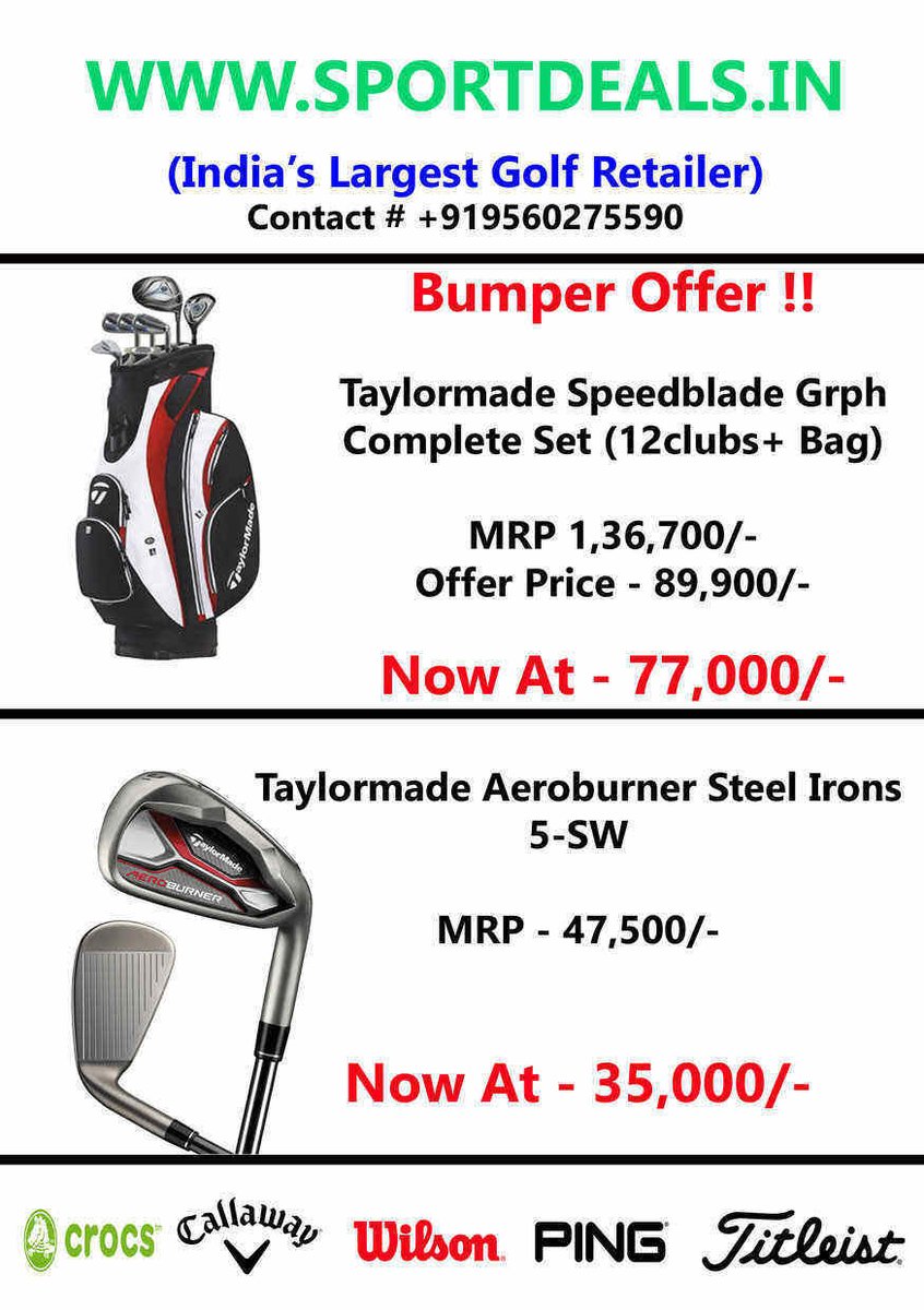 SportDealsIn's tweet photo. #India's #Best #Online #Golf #Deals
#taylormadegolf #speedblade #aeroburner #golf #GolfCourses #Gurgaon #Delhi https://t.co/TTYeb6Cto2