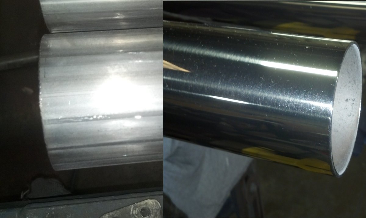 ASTI_NC's tweet photo. 3" as welded tubes become 3" super buffed exhaust tips on #SuperTuesday #ASTI #AmericanMade #StainlessSteel https://t.co/IAbwvNwm7l