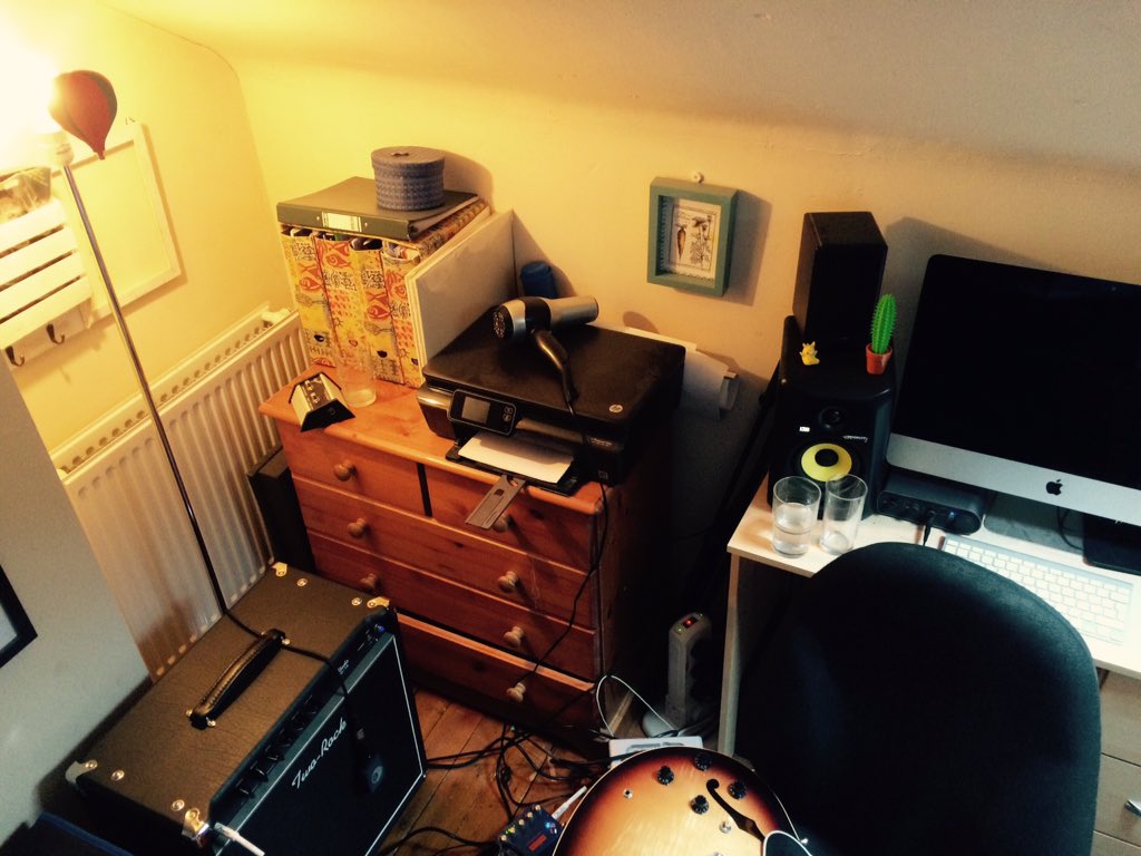 Recording some tracks for a brief through the new two rock! #gibson335 #two-rock