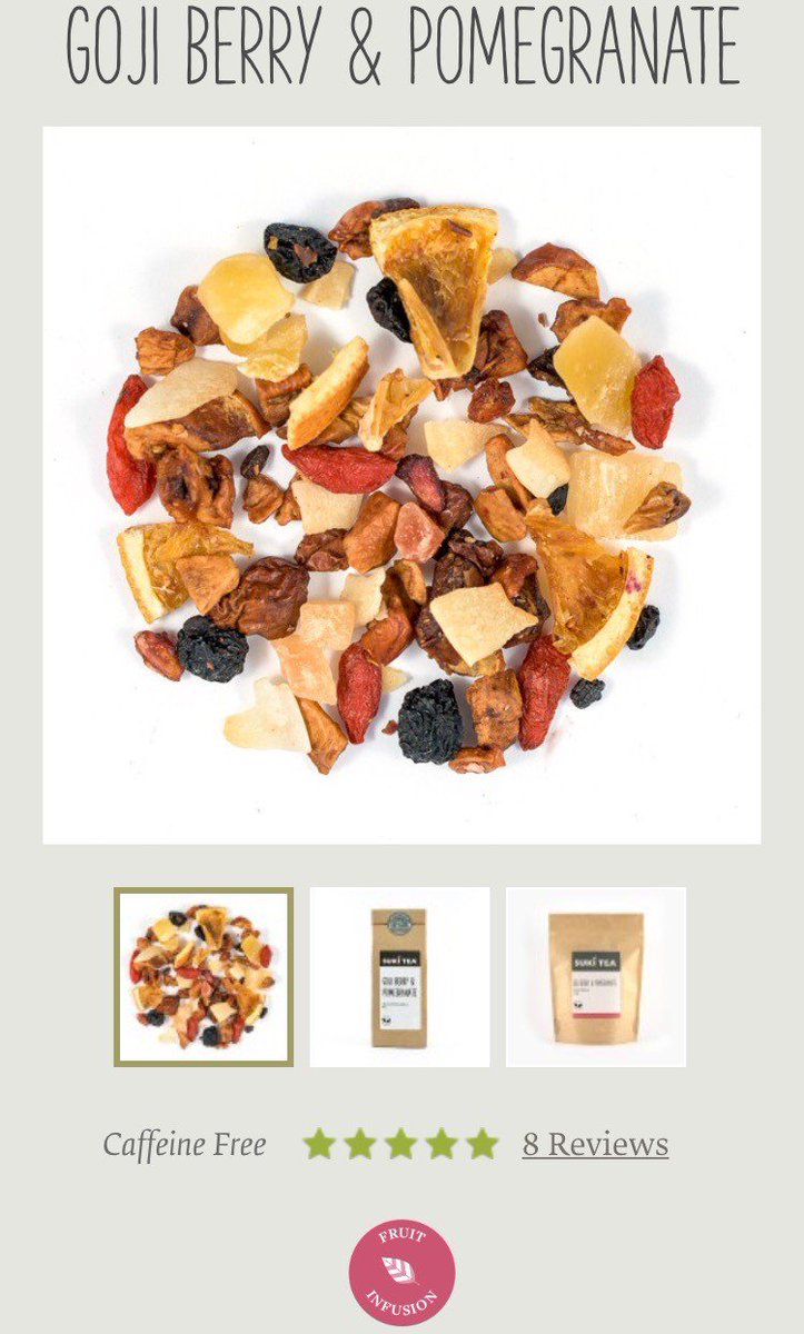 SukiTea's tweet photo. Discover IFEX 'Product of the Show' finalist Suki Tea Goji Berry &amp; Pomegranate @IFEX_NI Stand B19 #IFEX16 #IFEXtalk https://t.co/HxSmNx8NAi