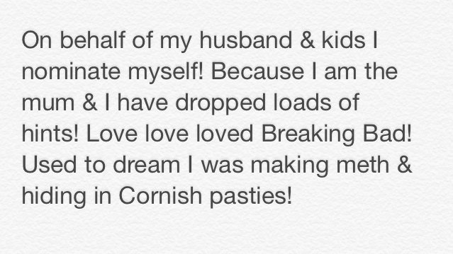 maddiemax48's tweet photo. I love my mum because ...! @abqlondon - https://t.co/G5coaEtTK0 #CookYourCocktails #BreakingBad #MothersDay https://t.co/bg2t4krjAp