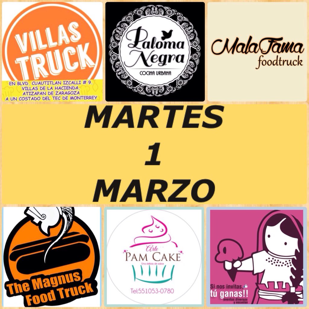 VillasTruck's tweet photo. Martes
Tacos cochinita hamburguesas aguas paletas postres cafe y mas!
A un costado del @ITESMCEM https://t.co/SXZx5hS2W8