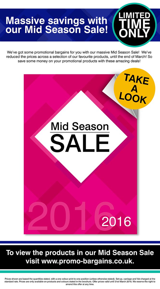 MackayInglis's tweet photo. Everyone loves a bargain! Massive savings in our Mid Season Sale on #Promotional #Products https://t.co/vEYVh9kyCp https://t.co/QMNAw51zZ5
