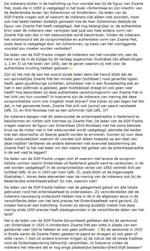 Hilarisch! #SGP zadelt #PVV op met talloze vragen over details van vastleggen uiterlijk #ZwartePiet. <a href="/keesvdstaaij/">Kees van der Staaij</a>