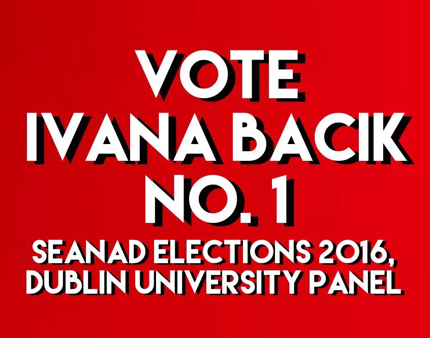 ivanabacik's tweet photo. Am running again for #TCDSeanad elections #Seanad16 @tcdalumni @tcddublin - nomination papers in today! https://t.co/k7AcoeINuc