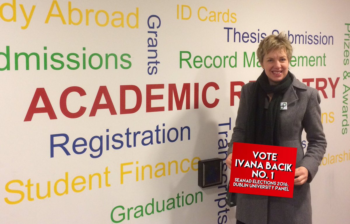 ivanabacik's tweet photo. Am running again for #TCDSeanad elections #Seanad16 @tcdalumni @tcddublin - nomination papers in today! https://t.co/k7AcoeINuc