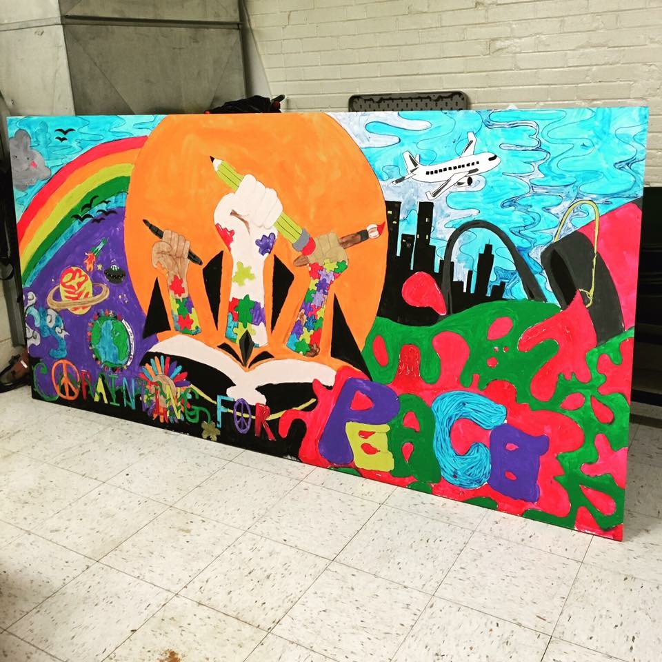 PaintPeaceBook's tweet photo. Love this final image from @AllWriteWGHS #paintingforpeace #AllWrite2016 https://t.co/rlyETNAgXE