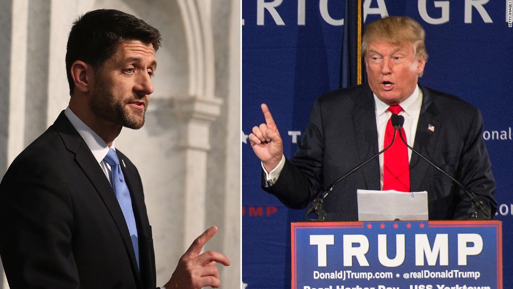 CNN's tweet image. .@SpeakerRyan called out @realDonaldTrump for not denouncing white supremacists groups cnn.it/1WTuzmq