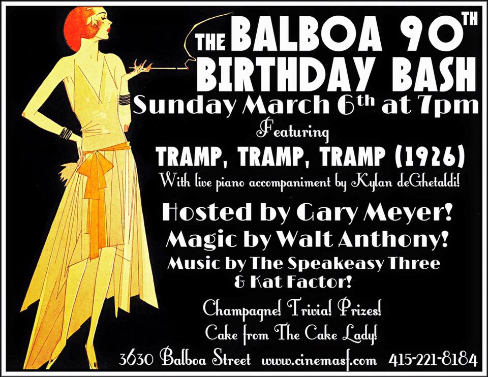 The historic Balboa Theatre is turning 90 years old! Celebrate with us this Sunday March 6th starting at 7pm! #SF
