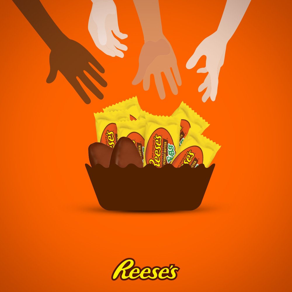 reeses's tweet photo. Why hide them or paint them when you can dish them out? #BornThisGood https://t.co/xccBr4iEUq