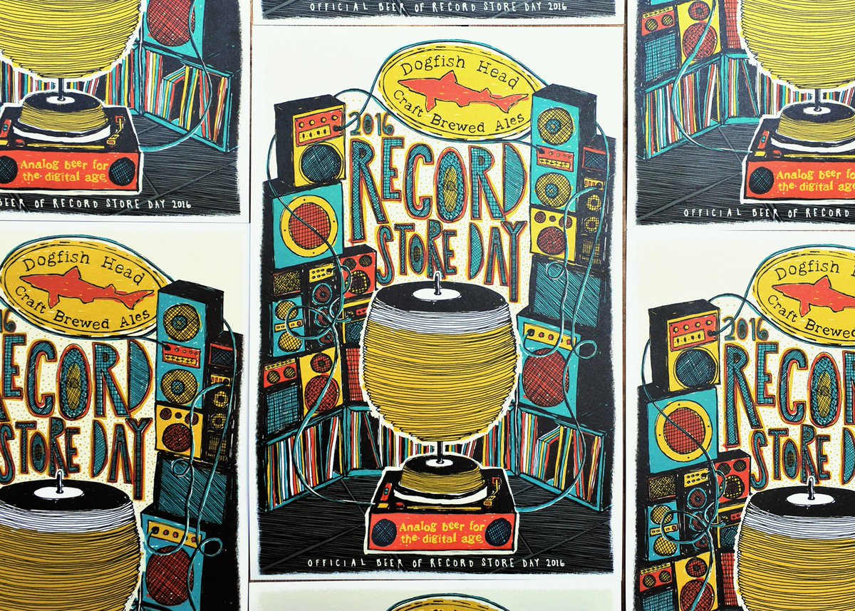 dogfishbeer's tweet photo. As the official beer of @recordstoreday, we've created a special brew &amp; the official poster https://t.co/Gy8qBQPXZ0 https://t.co/pSCjQW7nKT