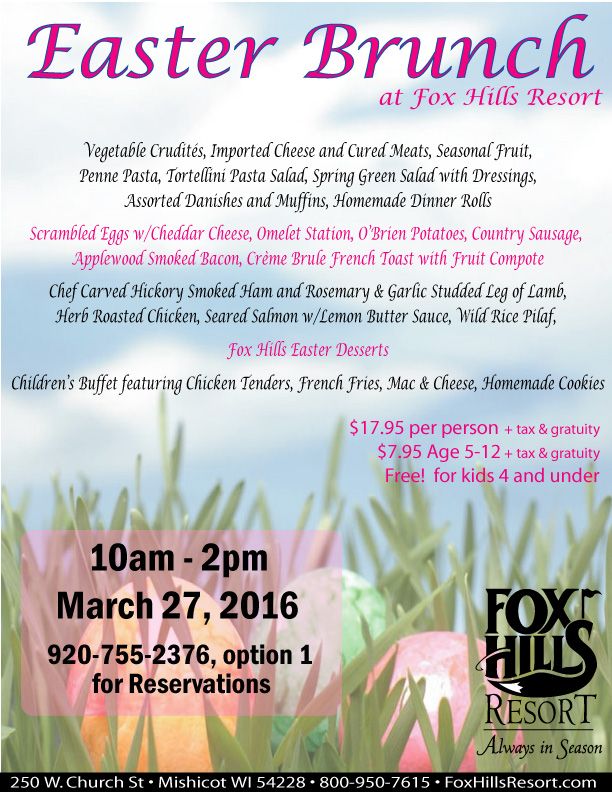 FoxHillsResort's tweet photo. Hop over to Fox Hills for Easter. Kids 4 and under free. https://t.co/7U7oUUUuGo