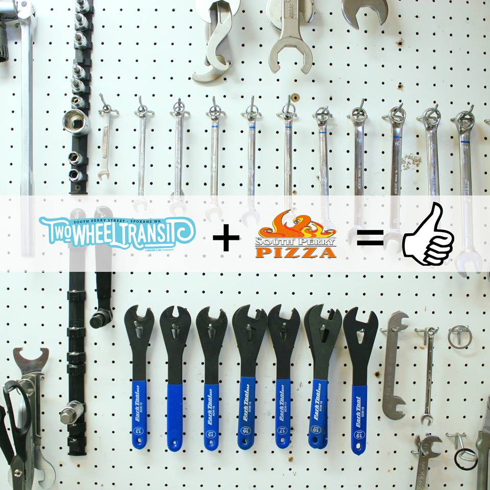 Get your bike tuned up @ Two Wheel Transit ($80+) in March and get a $10 certificate for <a href="/southperrypizza/">South Perry Pizza</a>