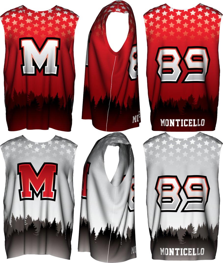 Here are the pinnies we are fundraising for.  They are reversible Red / White.