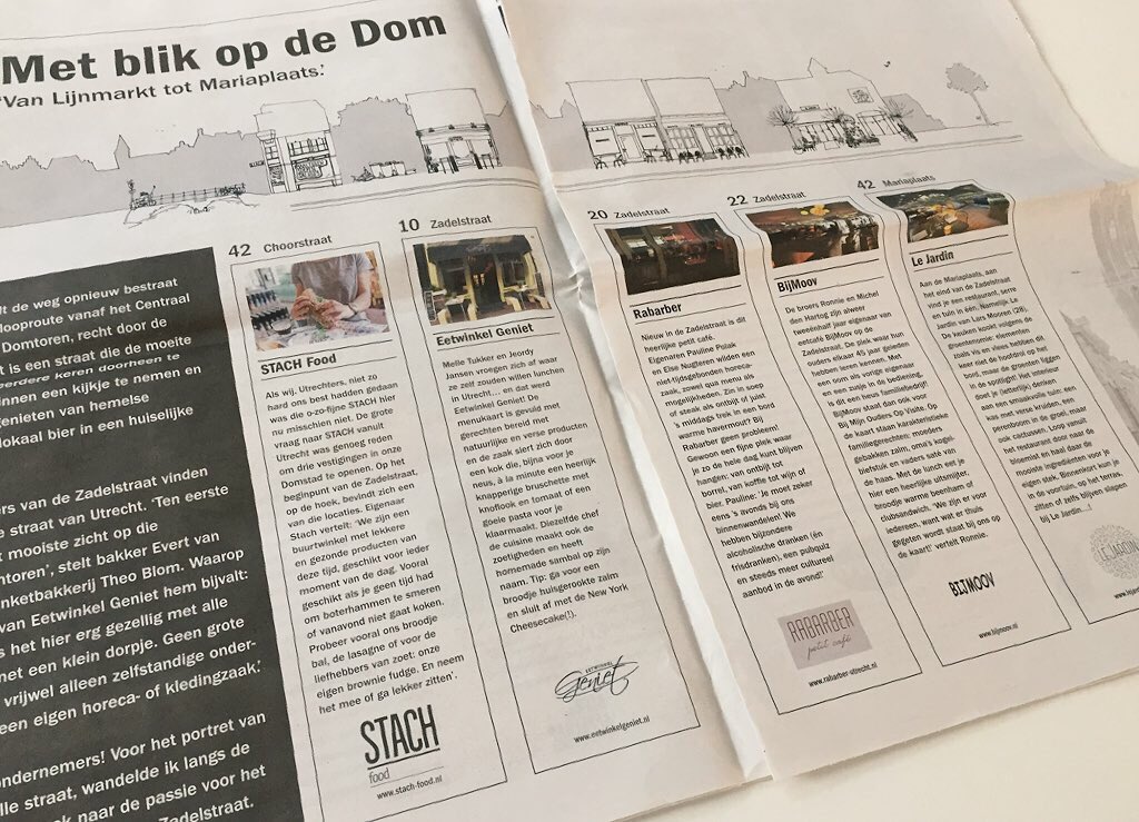 Sinds gisteren is de #Zadelstraat opengebroken, bekijk in de krant het portret van de #horeca in de straat #Utrecht