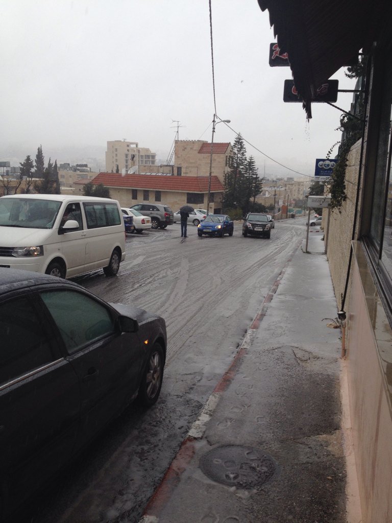 recapchester's tweet photo. RECAP in Palestine, British Academy Creative Pedagogies Research Project moves forward in Bethlehem snow https://t.co/hDvXDkX3eb