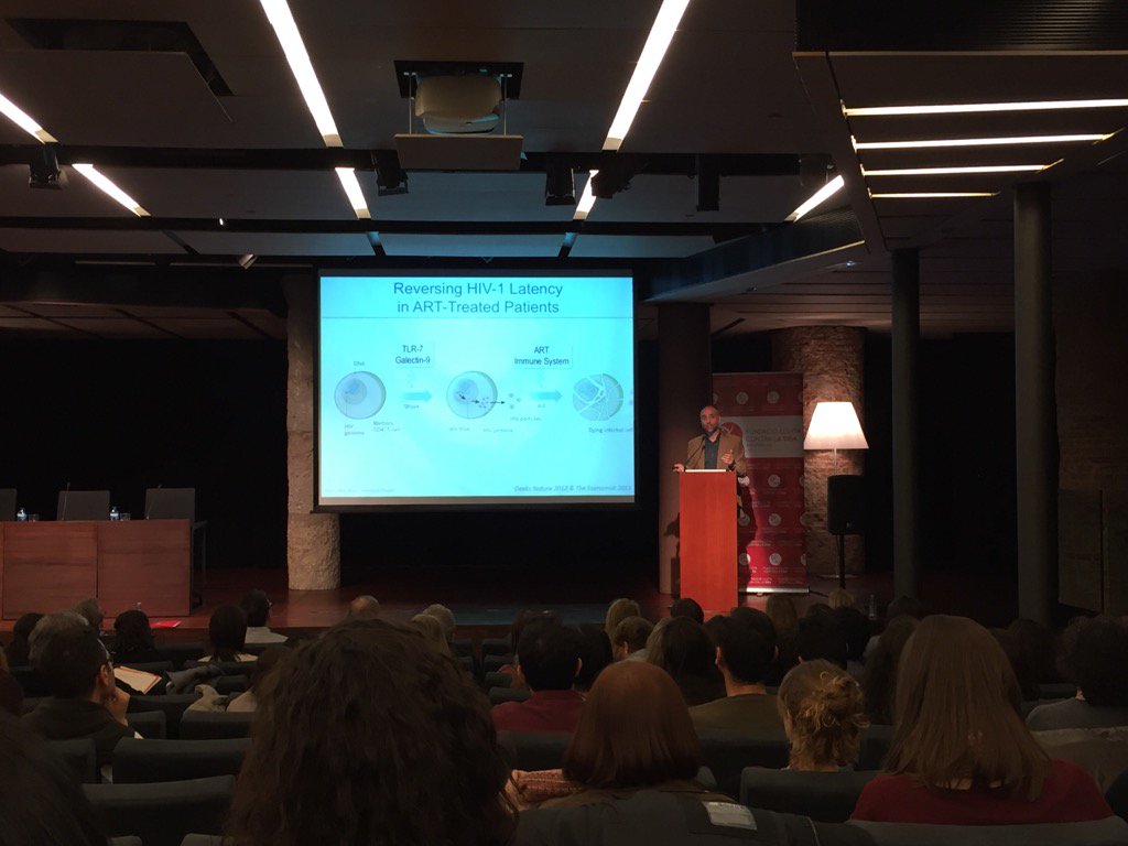loucomballa's tweet photo. Javier Martinez Picado from @IrsiCaixa presenting #hiveradication studies at #postCROI, see @FLSida https://t.co/T86JlXGZj4