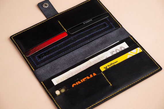 Long #leather #wallet with zipper coin pocket #handmade etsy.me/1TOXCsa