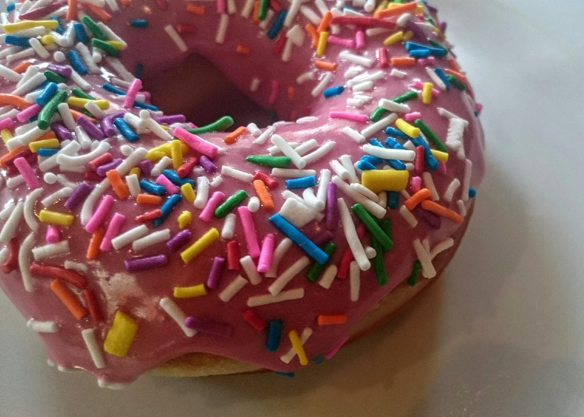 YonnisDoughnuts's tweet photo. DOH! New #featuredoughnut is out and it's a classic! Grab one at all four @discoverycoffee locations all month! #yyj https://t.co/MrcMAYT7L2