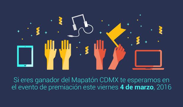 MapatonCDMX's tweet photo. ¡Si eres ganador del #MapatónCDMX te esperamos en nuestra premiación este 4 de Marzo! #CDMX https://t.co/I5PCxiqrmt