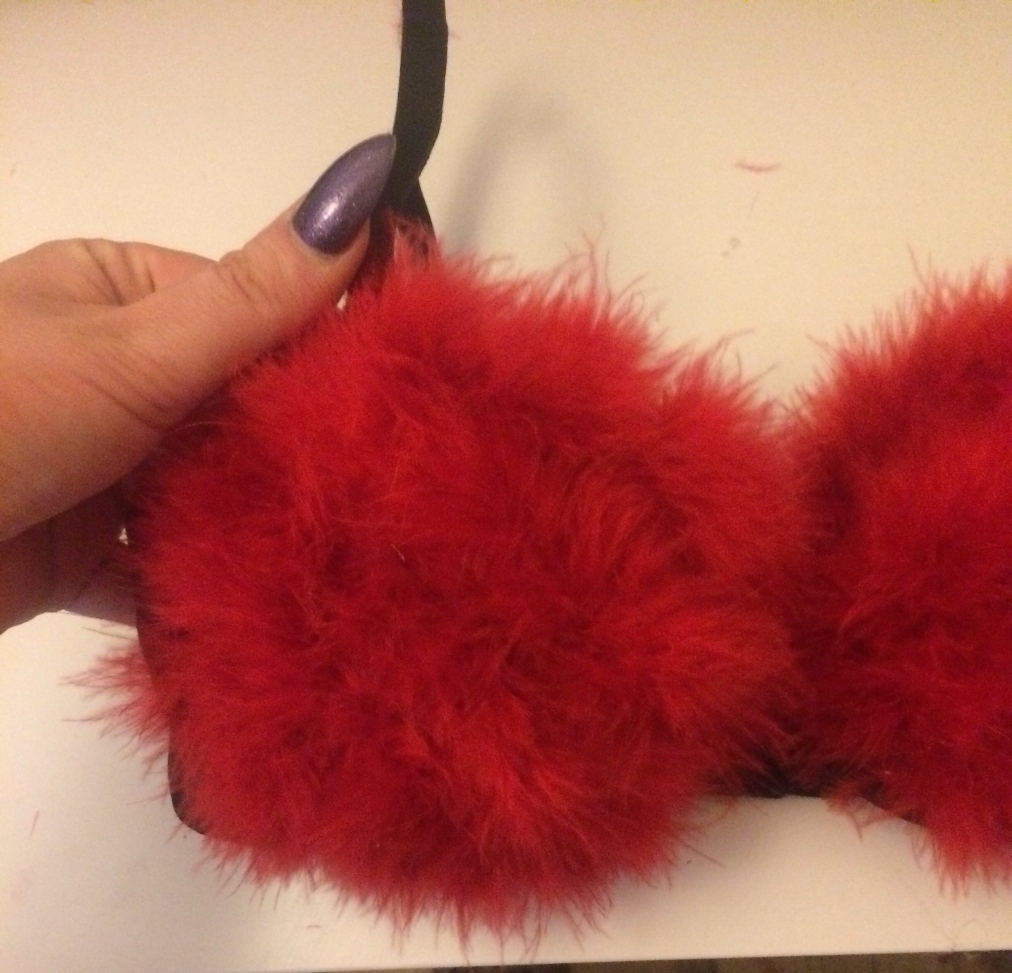 Bling Bras on X: Red Fluffy bra #sexy #bra #Fluffy