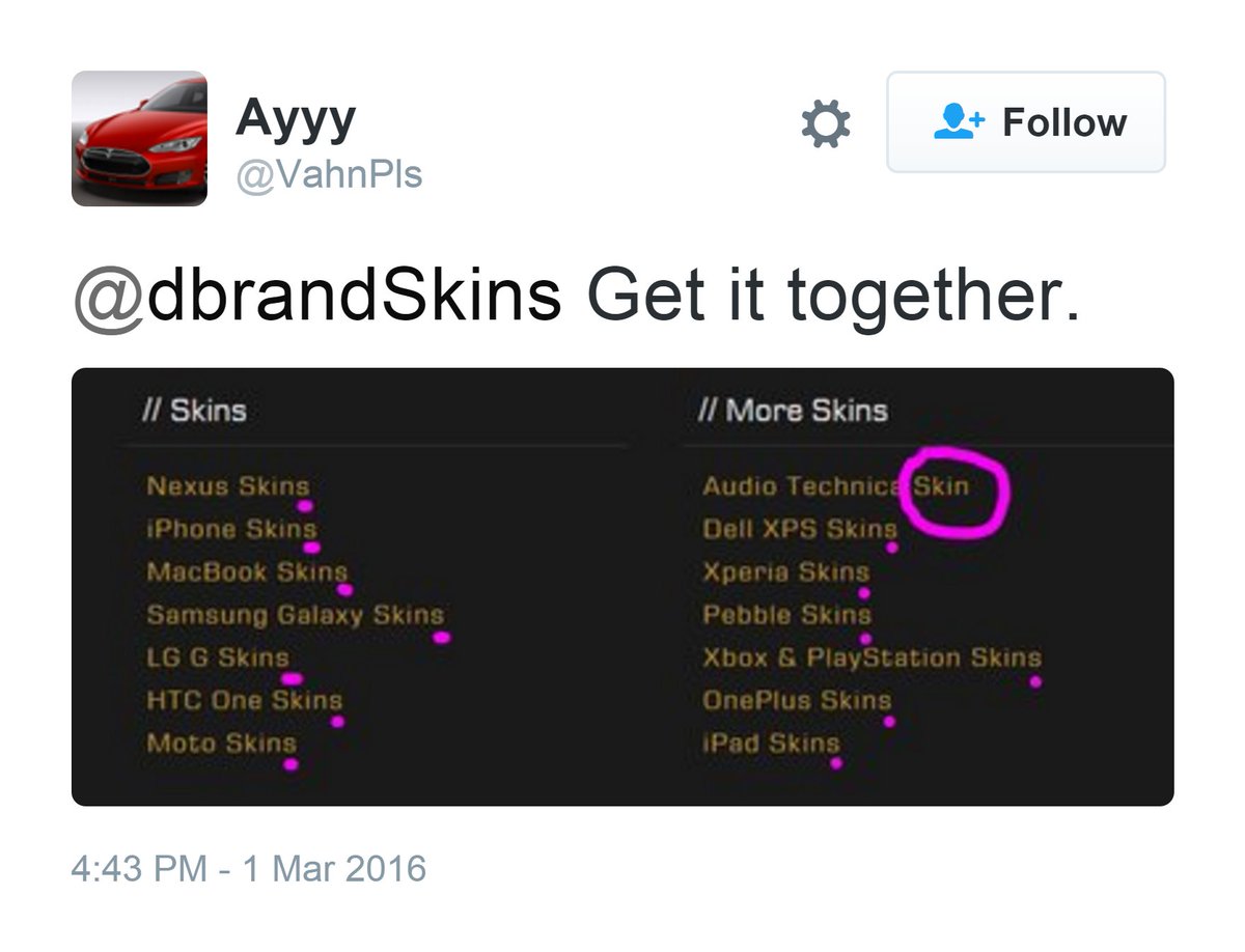 dbrand's tweet image. How's this, @VahnPls? Better?