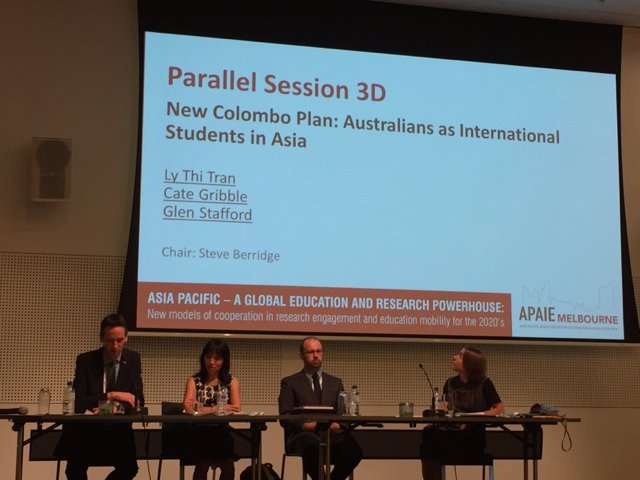 NewColomboPlan's tweet photo. Thanks to @UniofAdelaide &amp; @Deakin for sharing your perspectives on the #NewColomboPlan at #APAIE2026 https://t.co/EWYZz0iwB6