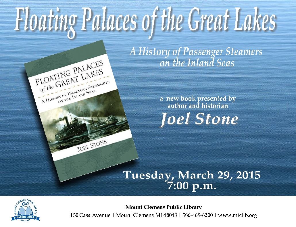 MountClemensDDA's tweet image. Enjoy a fascinating look at the glory days of passenger steamers on the Great Lakes on Mar. 29 at 7PM at @mtclibrary