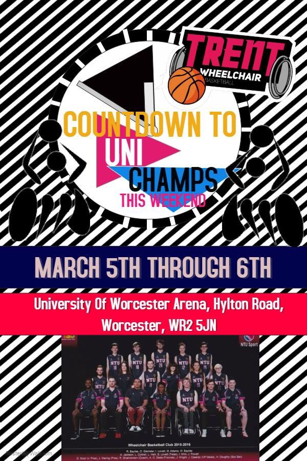 NTUWB's tweet photo. 4 days till #UniChamps at University of Worcester Arena this weekend!!! #proudtobepink @BritWheelBBall @UoN_WBB https://t.co/ahg3k6Sg4C