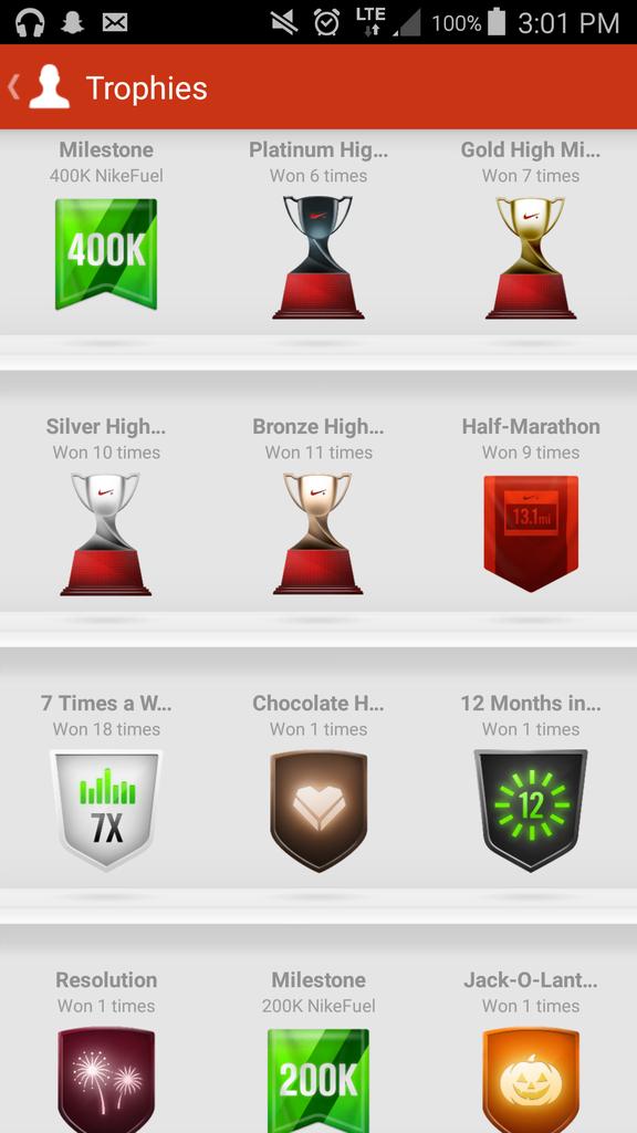 Love how I never got my 300k badge, but I have 200 and 400... <a href="/NikeSupport/">Nike Support</a>