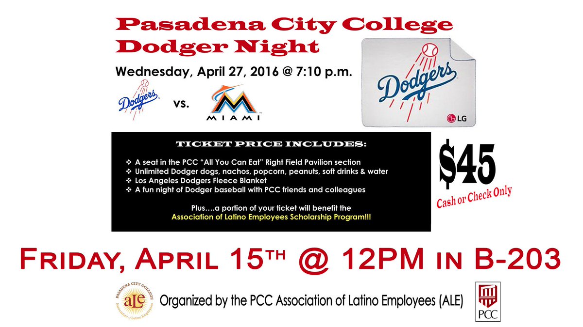 pcc_one's tweet photo. #DodgersTickets for #PCCStudents. Don't miss this chance to enjoy the game with fellow students. https://t.co/CPS19VU3n9