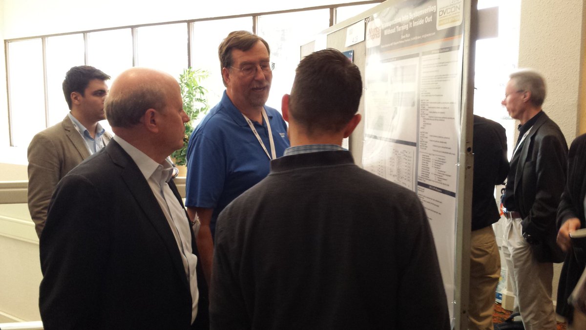 jhupcey's tweet photo. @mentor_graphics CEO Wally Rhines brushing up on SystemVerilog verification at #DVCon2016 https://t.co/WBueRxxL3U