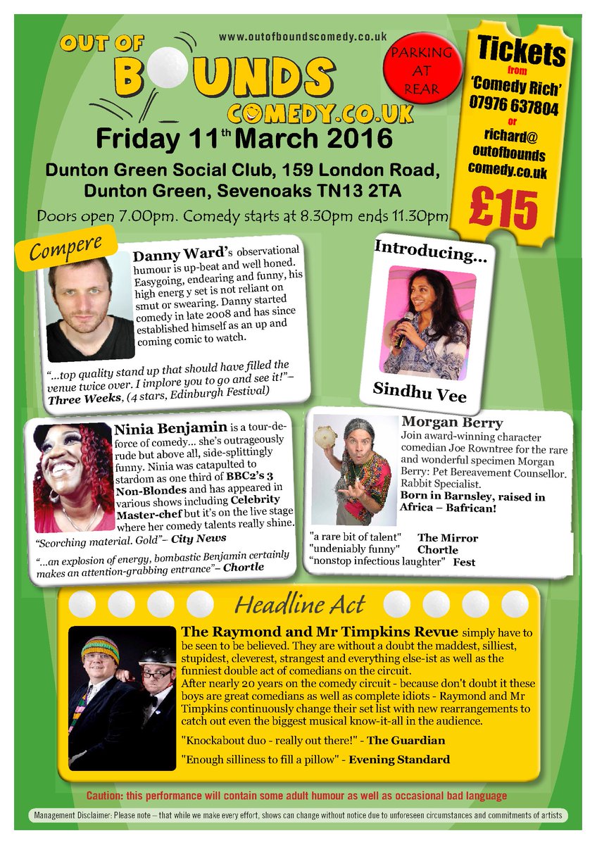 #Sevenoaks don't miss the fun. Best Comedy Club in Town. THIS Friday!  Just £15 and cheap bar. #WEARENOTATTHESTAG