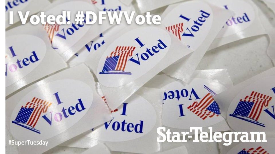 startelegram's tweet photo. RT if you've already voted #SuperTuesday  If you haven't voted, you have until 7 p.m. #DFWVote #txelex https://t.co/wfupgvSfeO