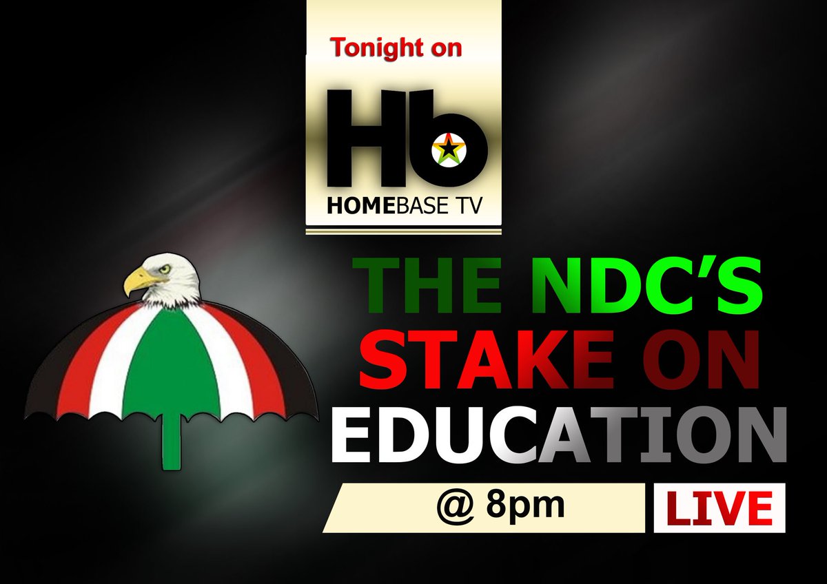 mccaroll's tweet photo. @OfficialNDCGh Stay tuned to Hb Tv as the NDC presents its education policy tonight at 8pm. https://t.co/qQN7PVVGGH