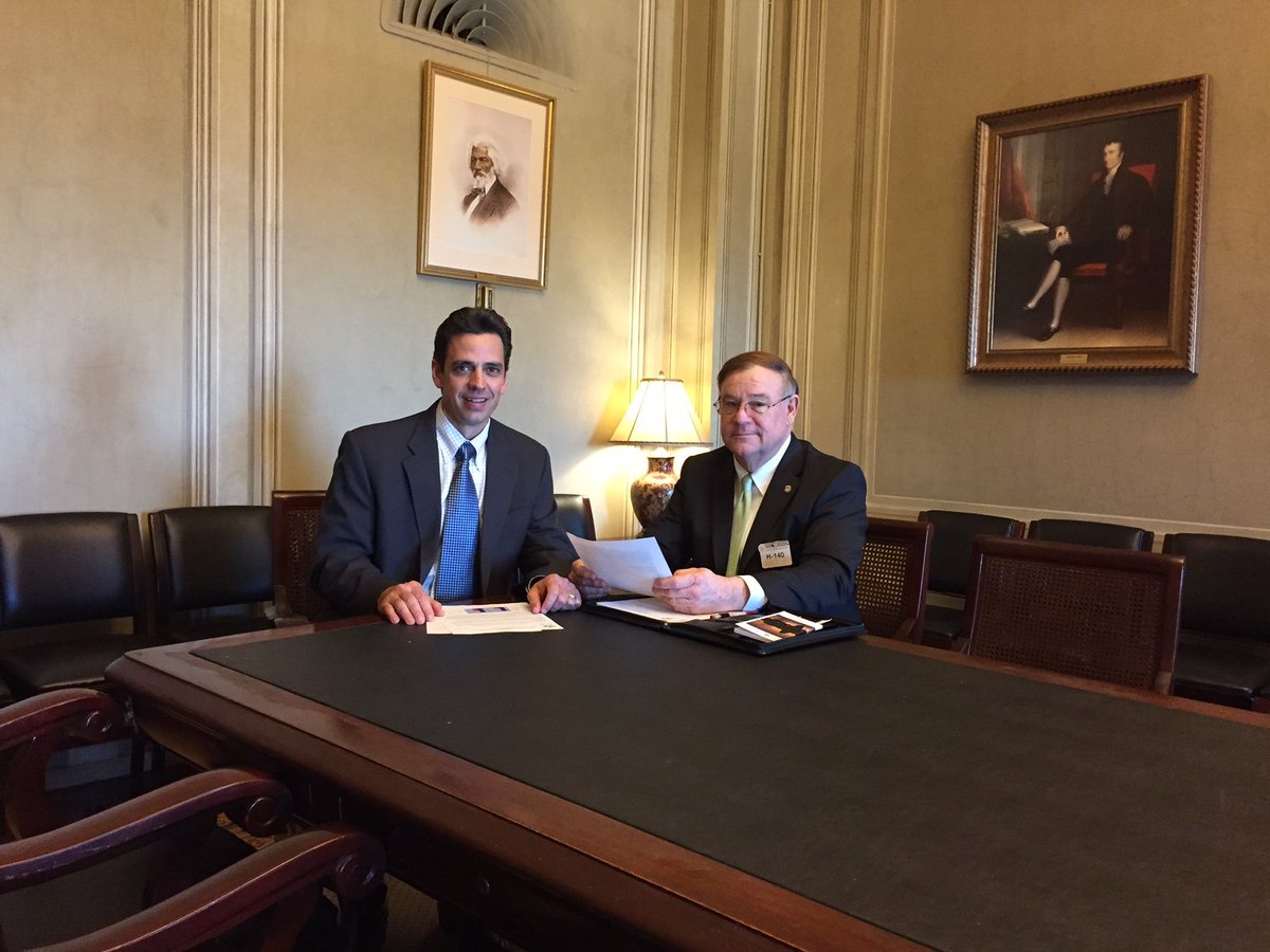 GLFOP's tweet photo. GA FOP Pres. Stallings with Rep. Graves talking about the Bulletproof Vest Program and the lives they save  #FOPinDC https://t.co/foX3XhppDm
