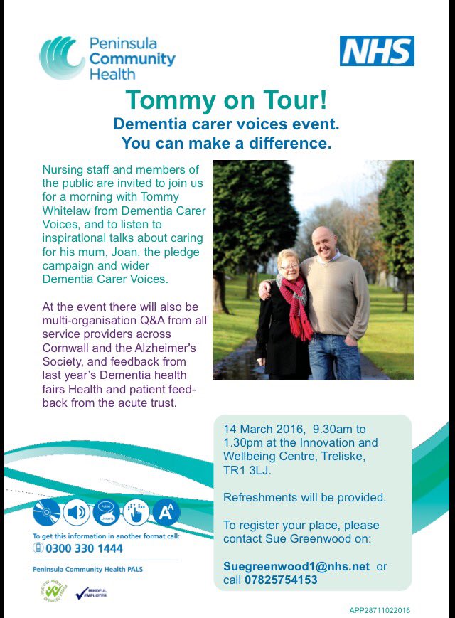 tommyNtour's tweet photo. @PUNC14Julie @PUNC14 @WeNurses  @StLukesPlymouth all welcome Monday Truro #Free2Attend https://t.co/UonNHuYEHG
