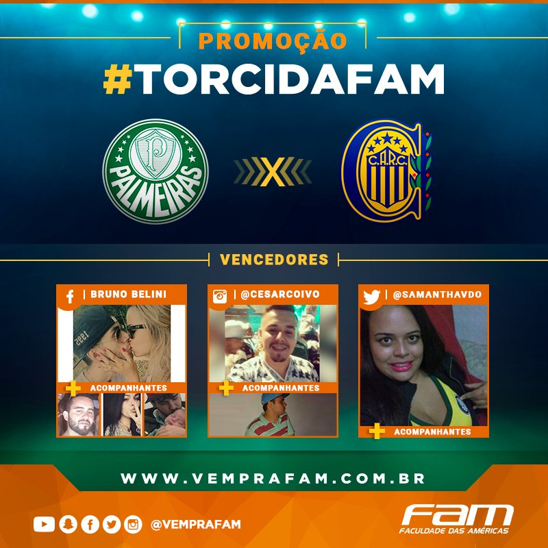 vemprafam's tweet photo. Confira agora os vencedores da promoção #TorcidaFam! @samanthavdo, aguardamos seu contato! Parabéns! https://t.co/92XW63m7Rz