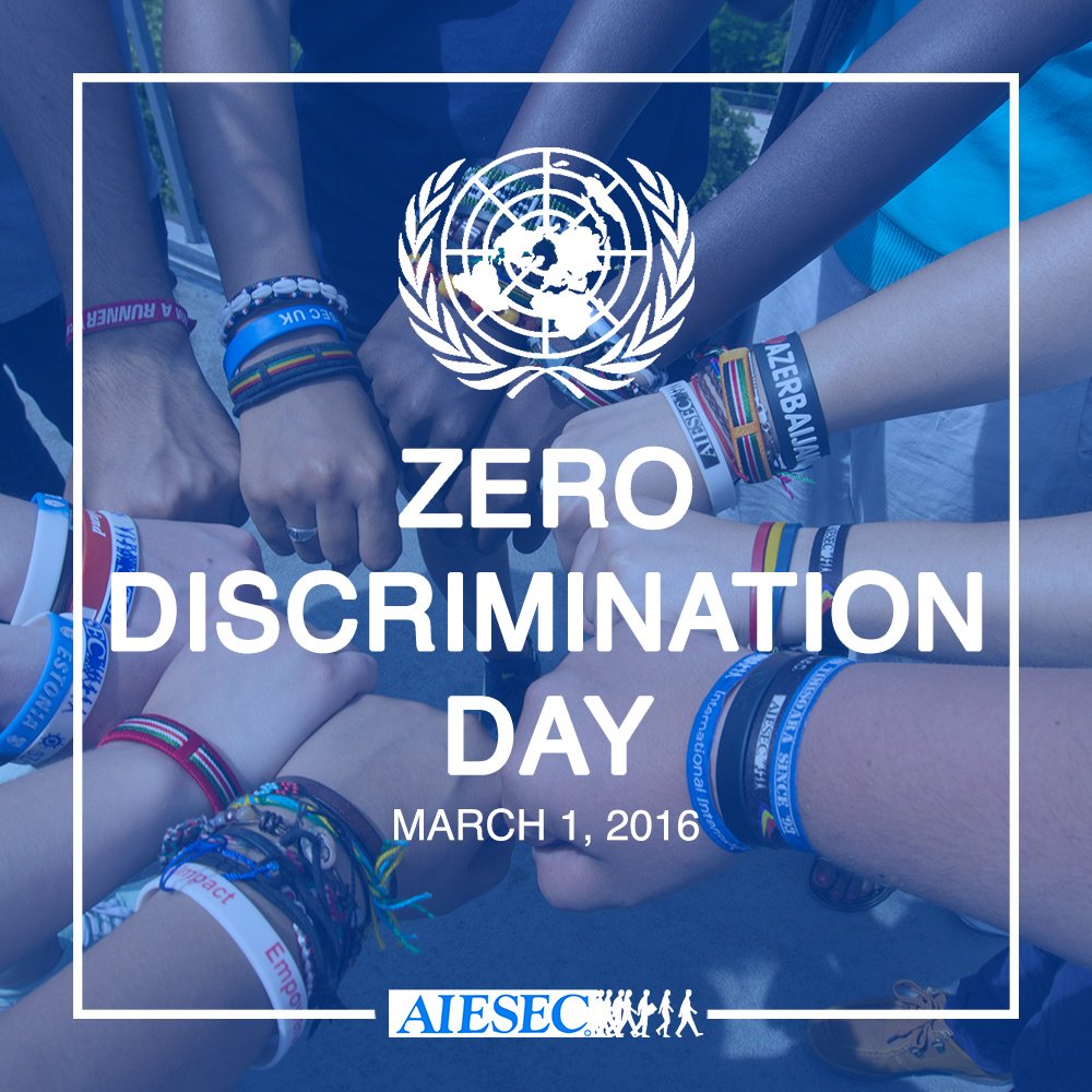 AIESECcanada's tweet photo. Let's join together against discrimination! @UNAIDS
#ZeroDiscrimination #UNAIDS #Youth4GG #WeAreAIESEC #AIESECca https://t.co/wGa7FktqeX
