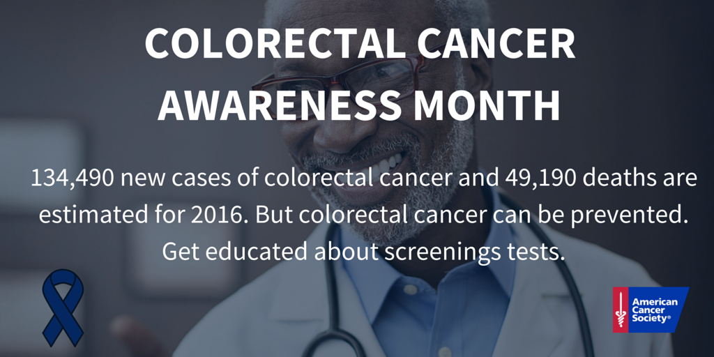 AmericanCancer's tweet photo. March is Colorectal Cancer Awareness Month. Learn the facts: https://t.co/4BkDcupBaY https://t.co/3VGbPRA074