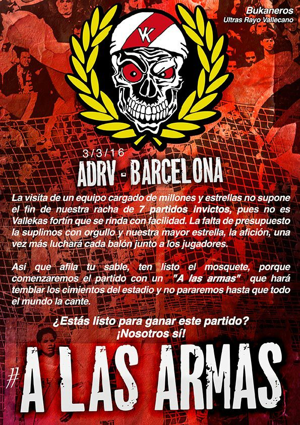 bukaneros92's tweet photo. 7 partidos sin perder... ¿Volverá el jueves el Matagigantes? Nosotros ya estamos preparados #ALasArmas https://t.co/Q9p1Q5qPhg
